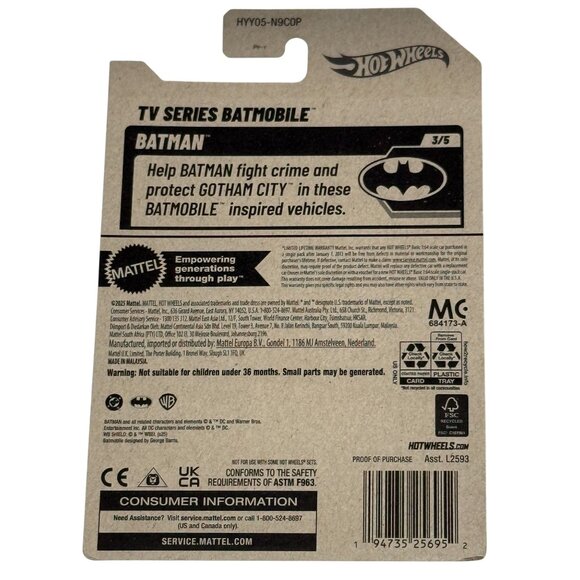 Hot Wheels TV Series Batmobile Red Metallic | Batman | Diecast Car - Picture 6 of 6